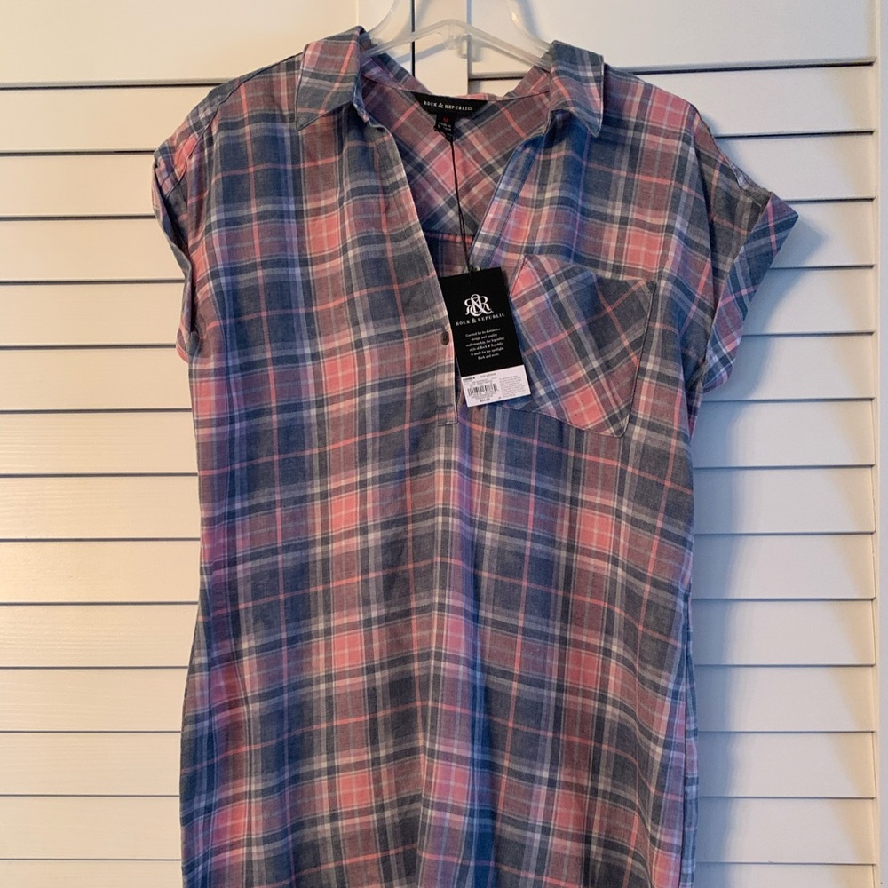 Flannel tunic top
